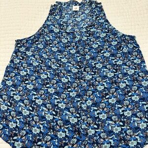 CAbi Blue Floral Pattern Top